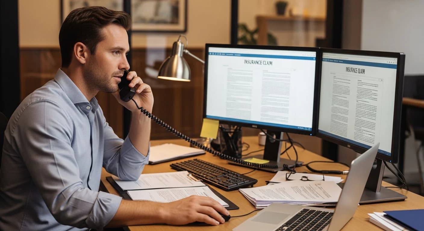 Insurance adjuster following up on claims